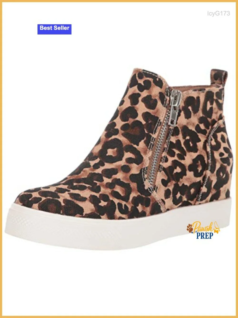 Wedge Sneaker with Zipper Closure and 2.75 Inch Hidden Wedge